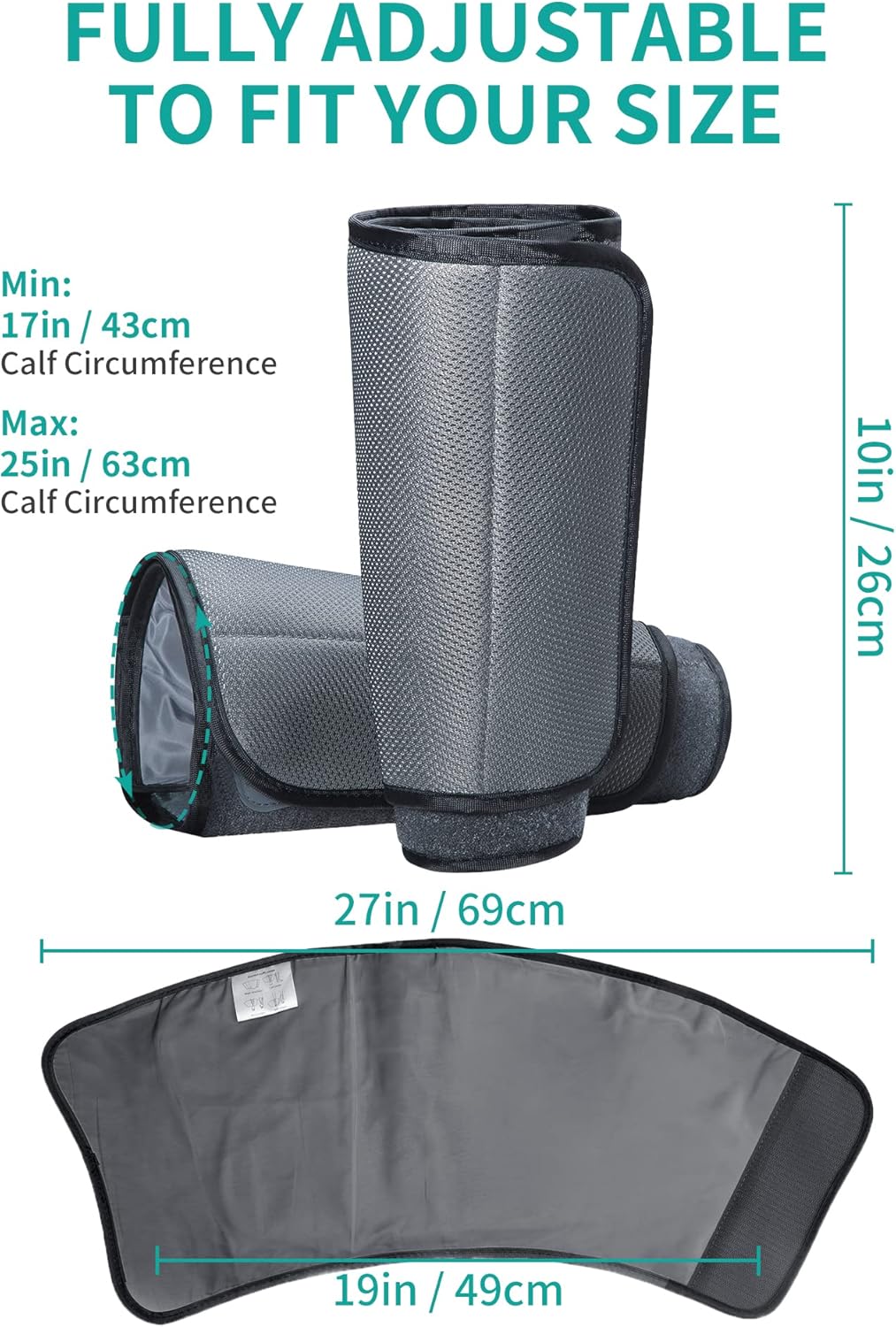 Air Compression Leg Massager with Handheld Controller, 2 Modes 3 Intensity Levels C7145