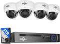 5MP PoE Security Camera System with 3TB Hard Drive, 8 Channel NVR and 4 Dome IP Cameras U74414