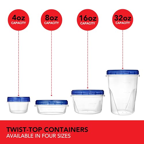 4oz Plastic Containers with Twist Top Lids (6 Pack) J63562