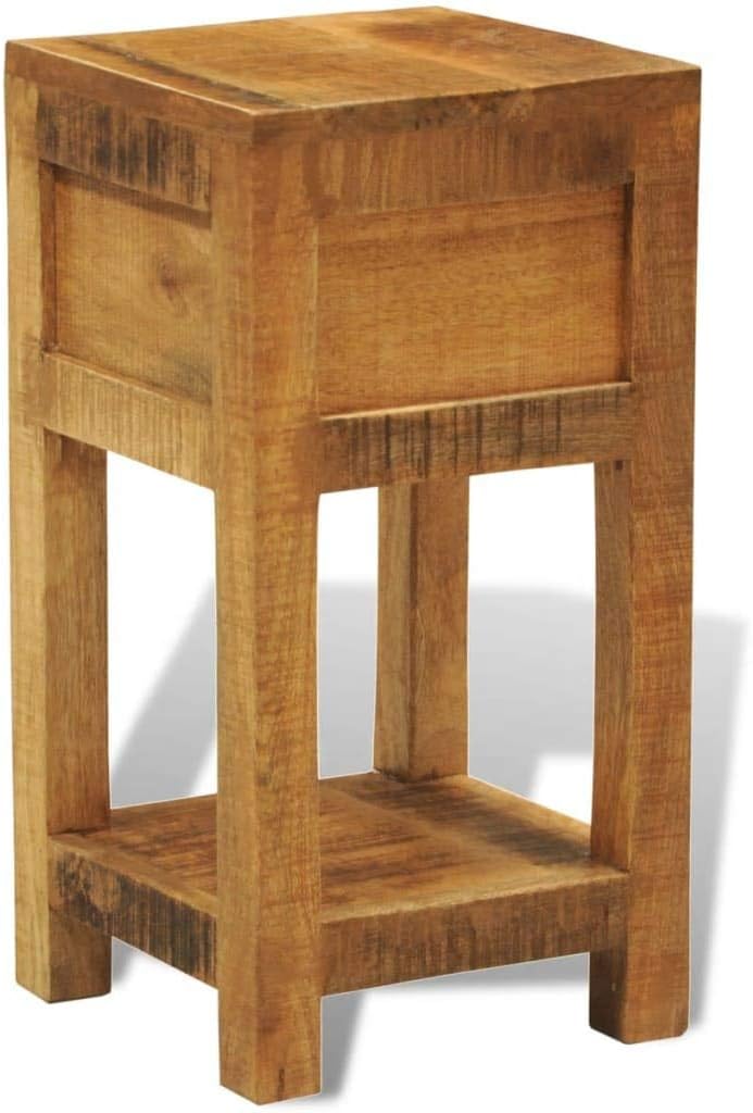 Solid Mango Wood 1 Drawer Side Table F51240