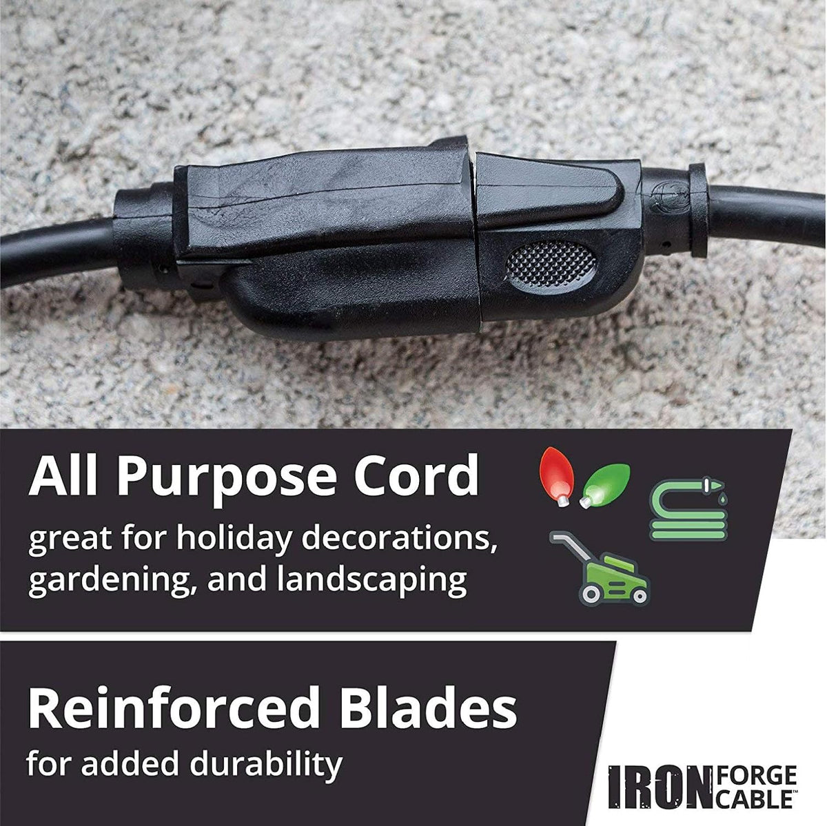75 Ft Black Outdoor Extension Cord H82560