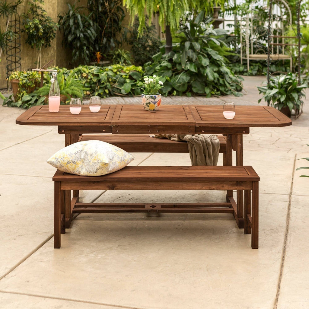 Dark Brown Acacia 3-Piece Patio Dining Set J10067