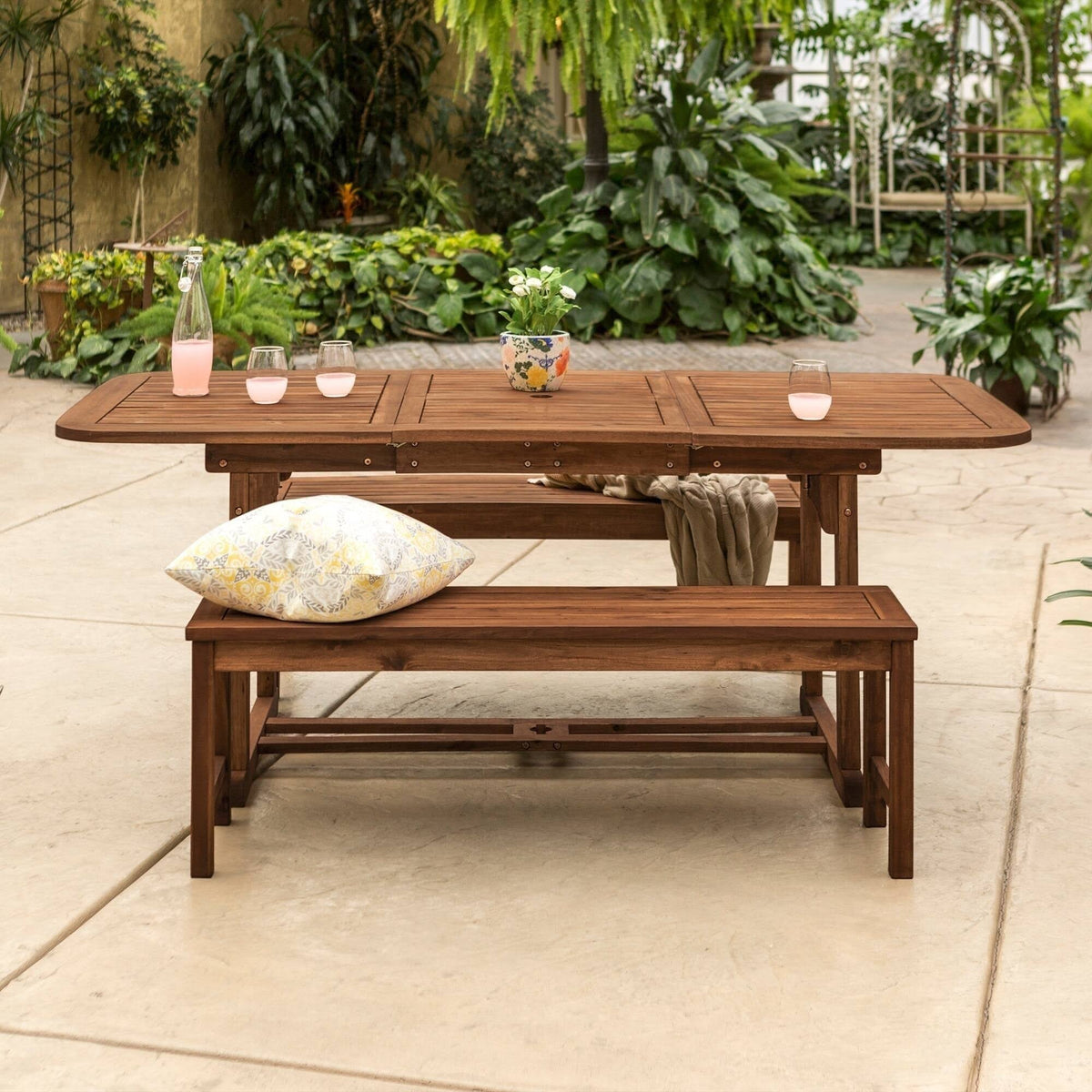Dark Brown Acacia 3-Piece Patio Dining Set J10067