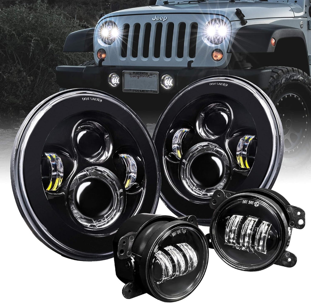7 Round LED Headlights and Fog Lights R225