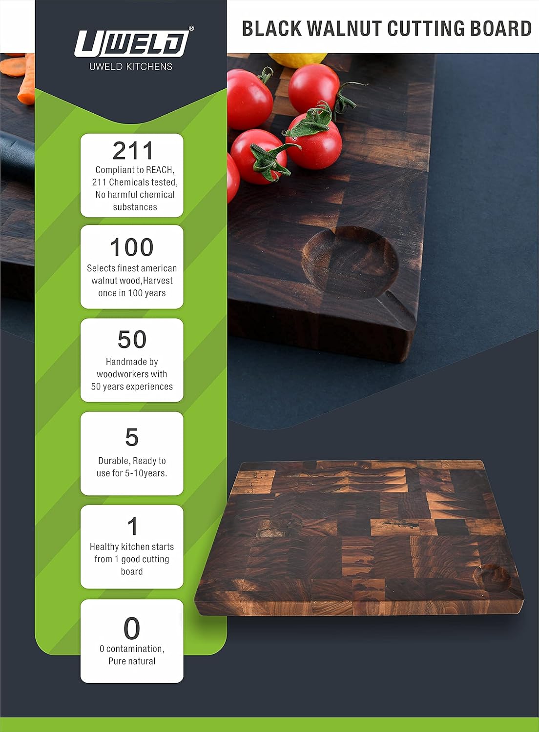 16X11.5 Inches American Walnut Wood Cutting Board X666