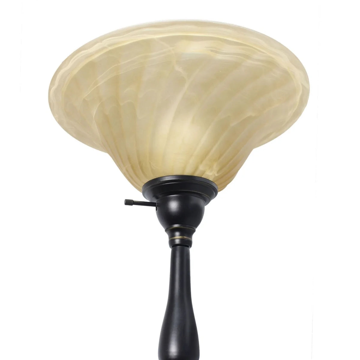 3 Light Floor Lamp with White Scalloped Glass Shades, Restoration Bronze W313