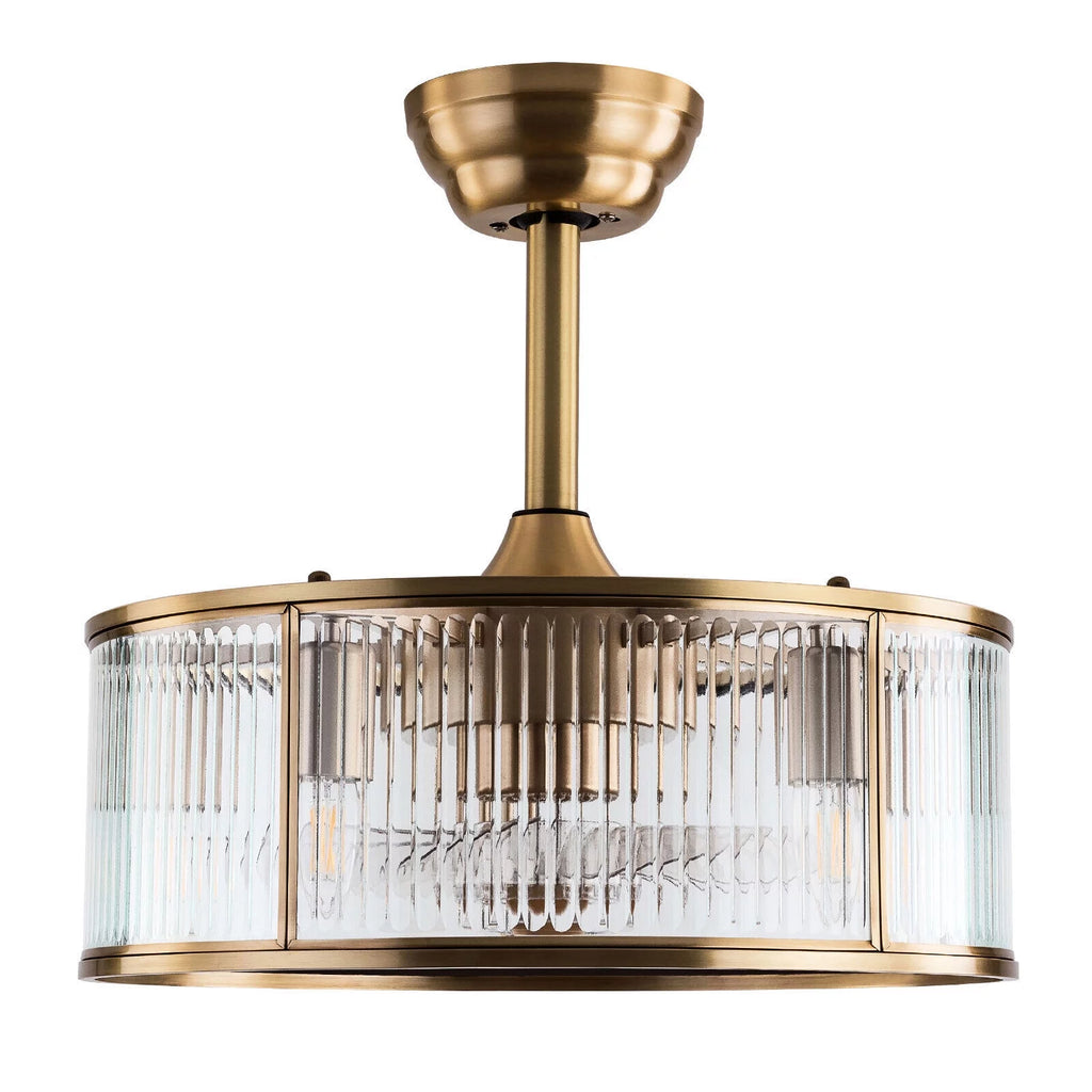 18inch Farmhouse Ceiling Fan Light Gold With Remote Control T558