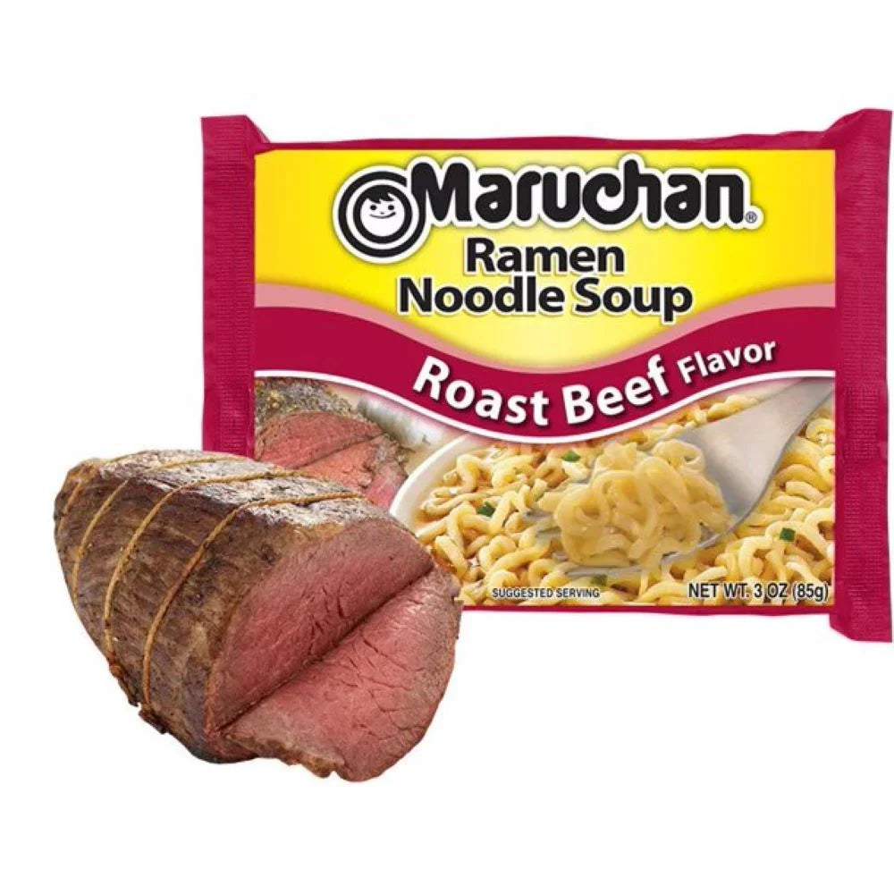 Ramen Beef and Roast Beef Noodles Variety Pack Soup, 3 Oz, 24 Ct B98726