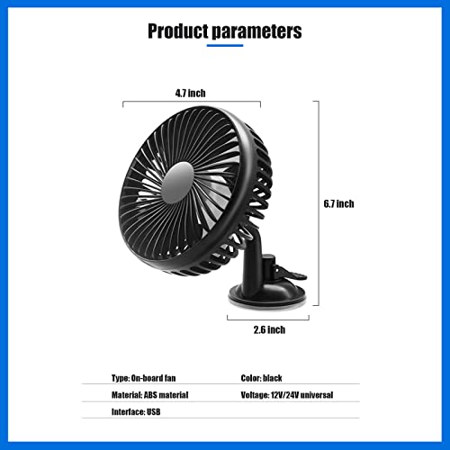 Black USB Powered Portable Vehicle Fan D504463