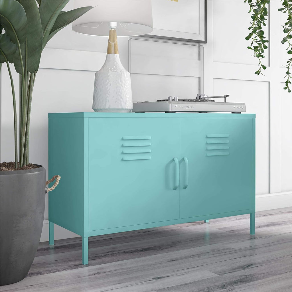 Mint 2 Door Metal Accent Cabinet S7829