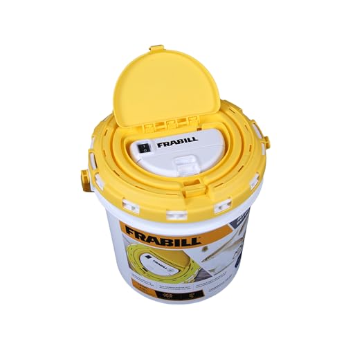 Insulated Bait Bucket with Built in Aerator, White and Yellow, 1.3 Gallons J64147