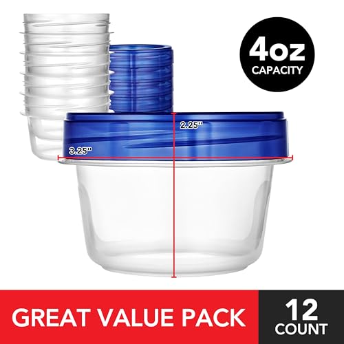 4oz Plastic Containers with Twist Top Lids (6 Pack) J63562