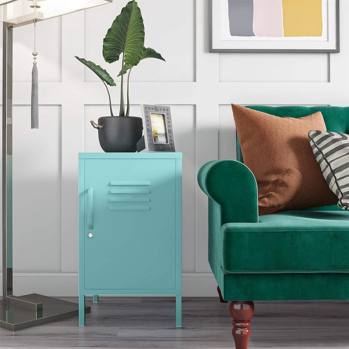Mint 2 Door Metal Accent Cabinet S7829
