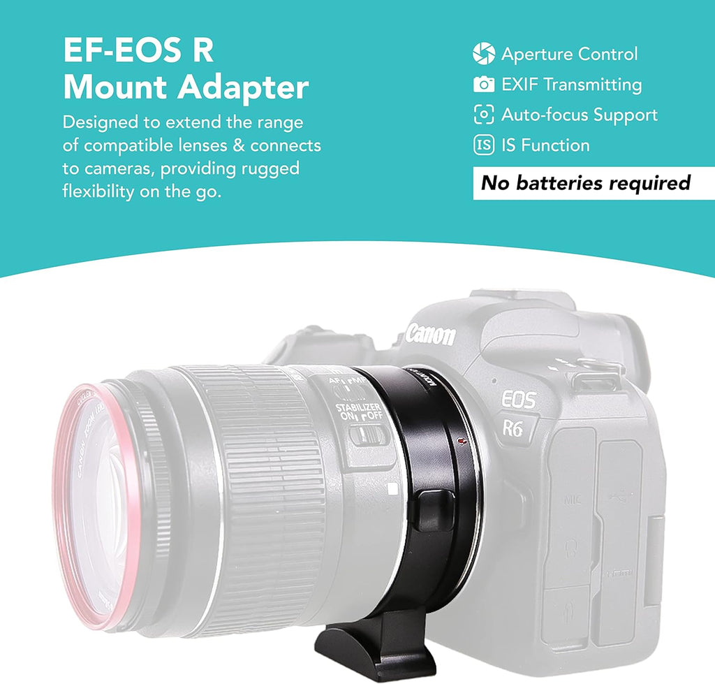 EF-EOS R Mount Adapter Auto-Focus Lens Mount Converter F5175