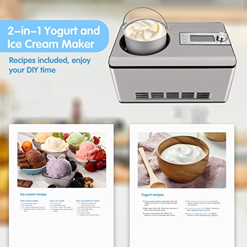 Ice Cream Maker with Compressor, 4 Modes, LCD Display S475345
