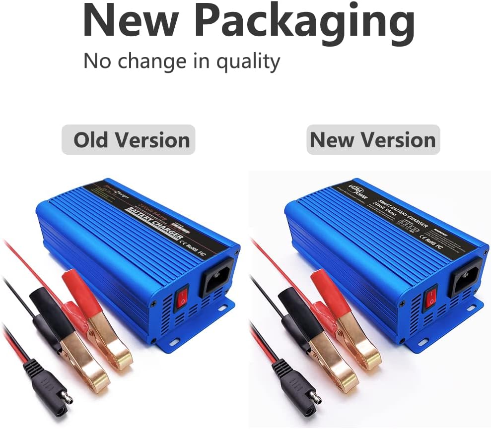 24 Volt 5-Amp Smart Battery Charger Maintainer Desulfator with I/O Switch W125