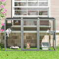 Wooden Outdoor Cat Enclosure Run Playpen Catio L67745
