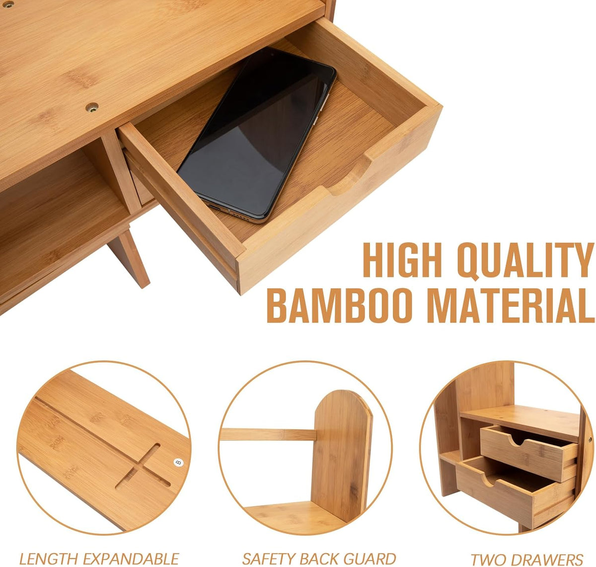 Bamboo Desktop Bookshelf Organizer I40332