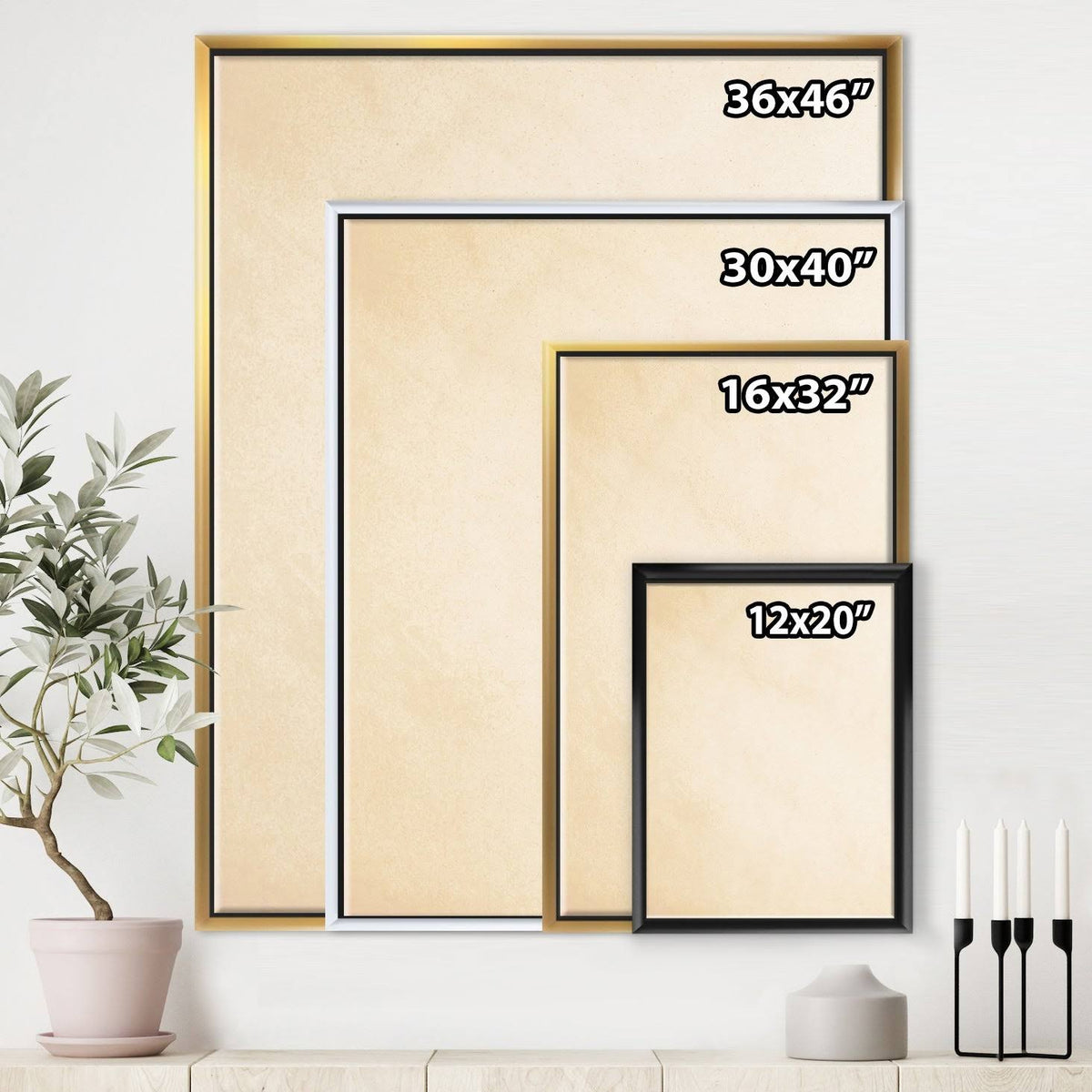 Abstract Blue and Green Framed Canvas 16 in. Wide x 32 in. High W21924