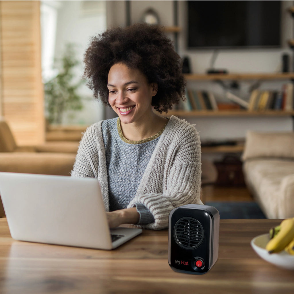 Black 6" Personal Tabletop Space Heater V5722