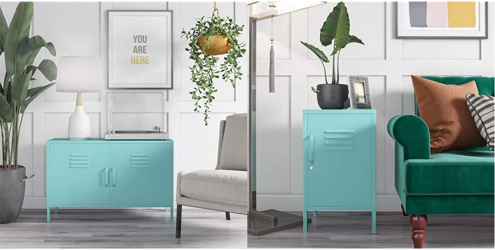 Mint 2 Door Metal Accent Cabinet S7829