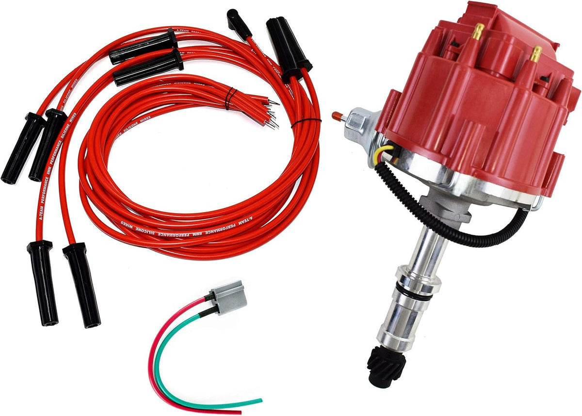 HEI Distributor, 8.0mm Spark Plug Wires, and Battery-Pigtail Harness Kit S75538