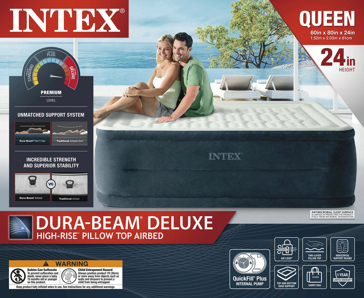 Full Dura-Beam Airbed Mattress with Internal Pump R45052