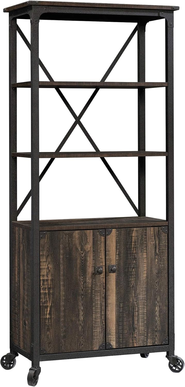 Carbon Oak Bookcase with Doors U12545
