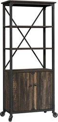 Carbon Oak Bookcase with Doors U12545