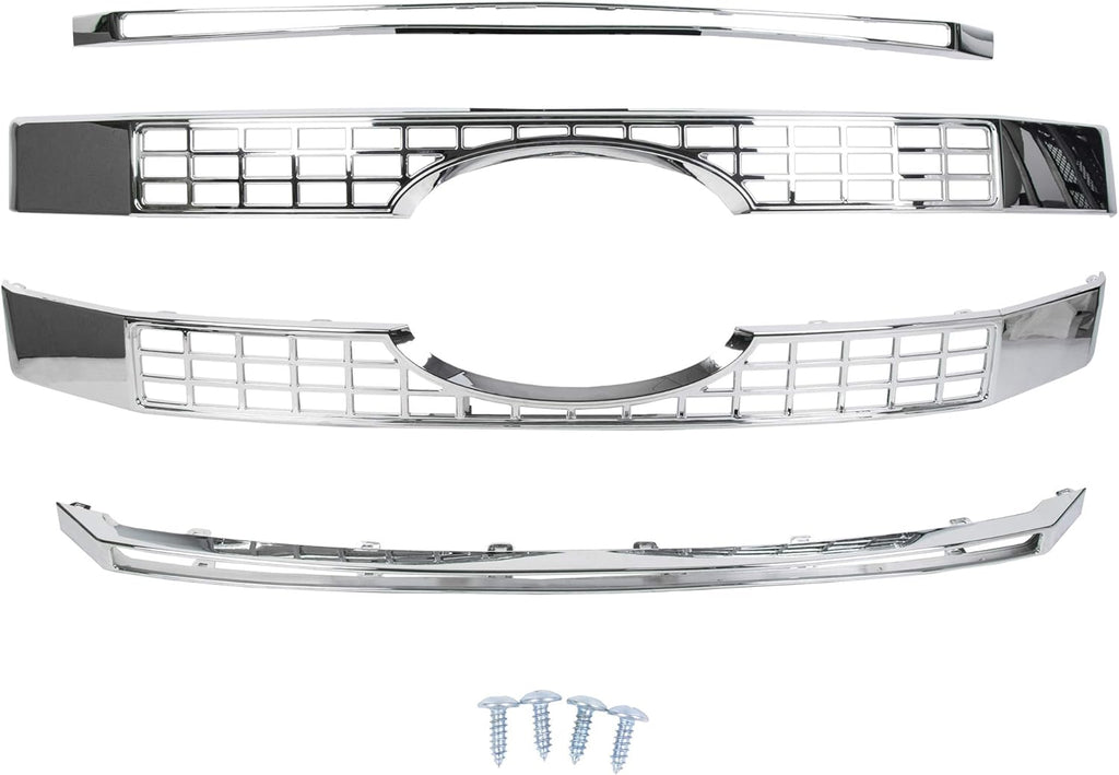 Chrome Front Hood Bumper Grille 4PCS S3539