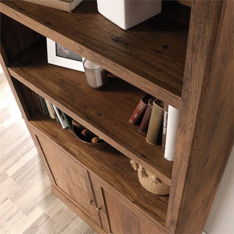 5-Shelf Bookcase with Doors in Vintage Oak E14240