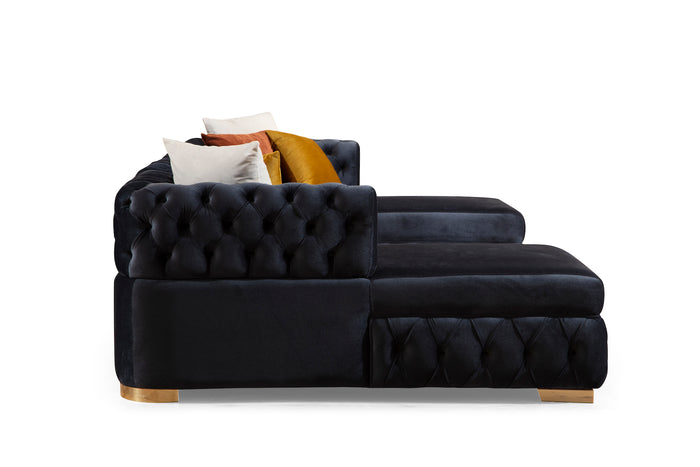 Charcoal Velvet U Shaped Double Chaise Sectional M21785