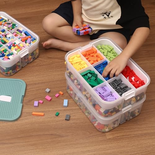 Blue Toy Storage Organizer with Compartments and Lids R313309