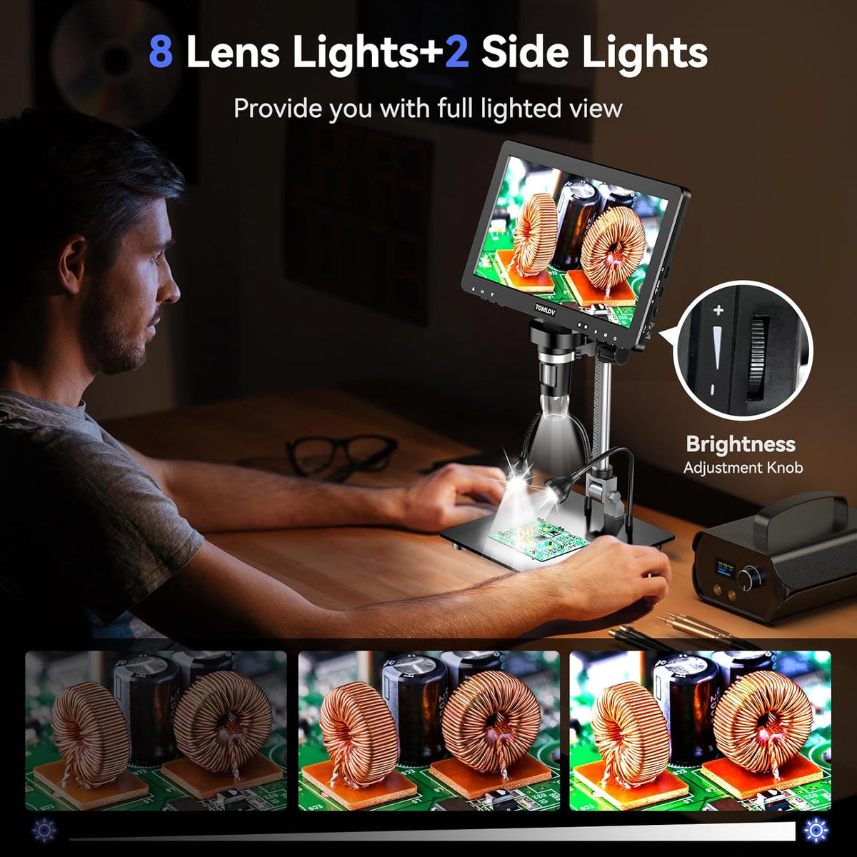 10.1" HD IPS HDMI Digital Microscope 1500X 20MP Coin Microscope with Screen F46867