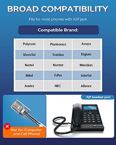 Corded Telephone Headset with Noise Canceling Mic and Quick Disconnect I6706