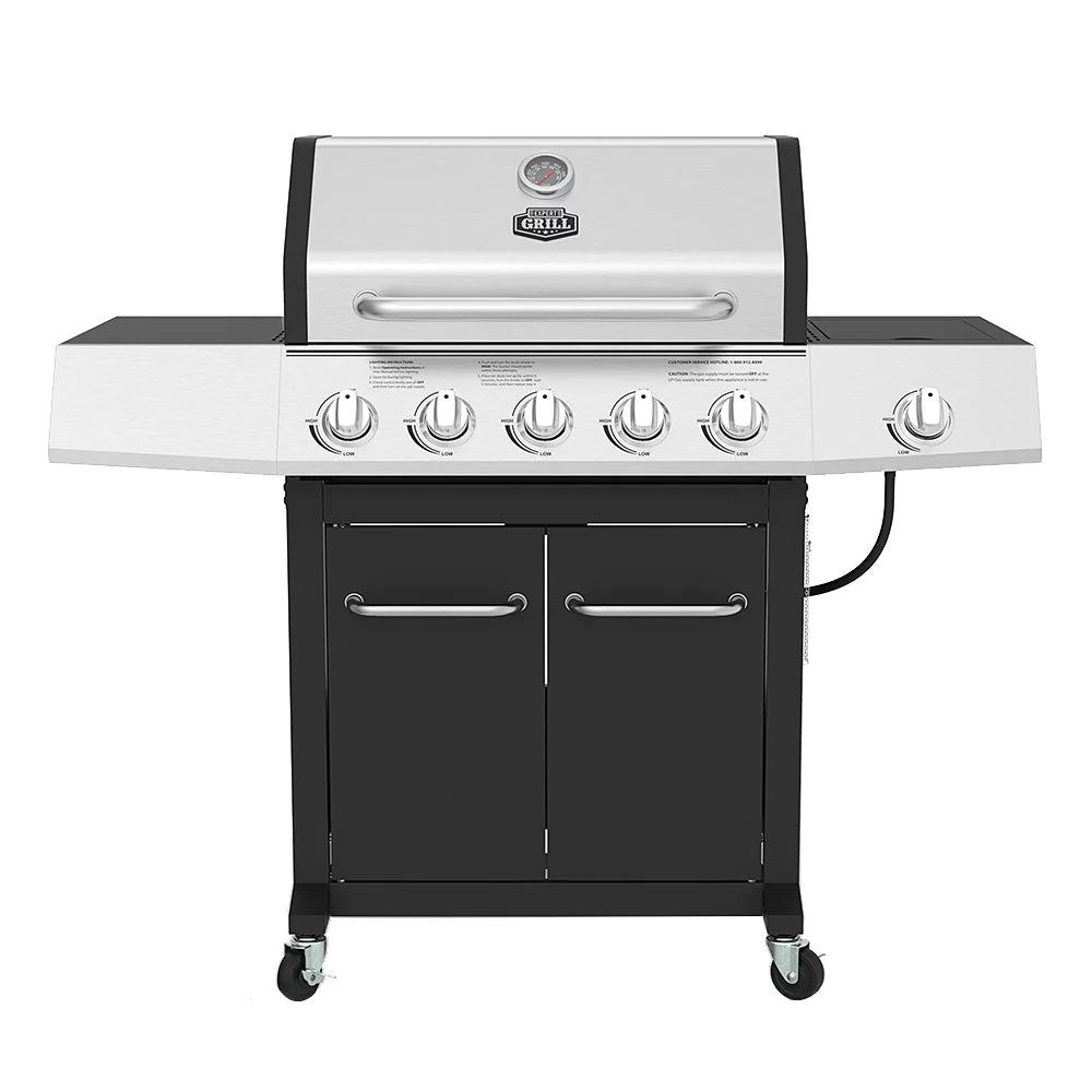 5 Burner Propane Gas Grill with Side Burner E544294