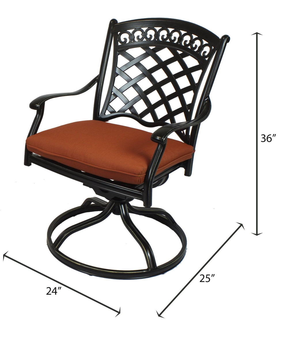 Black Cast Aluminum Outdoor Swivel Rockers - Set of 2 N574311