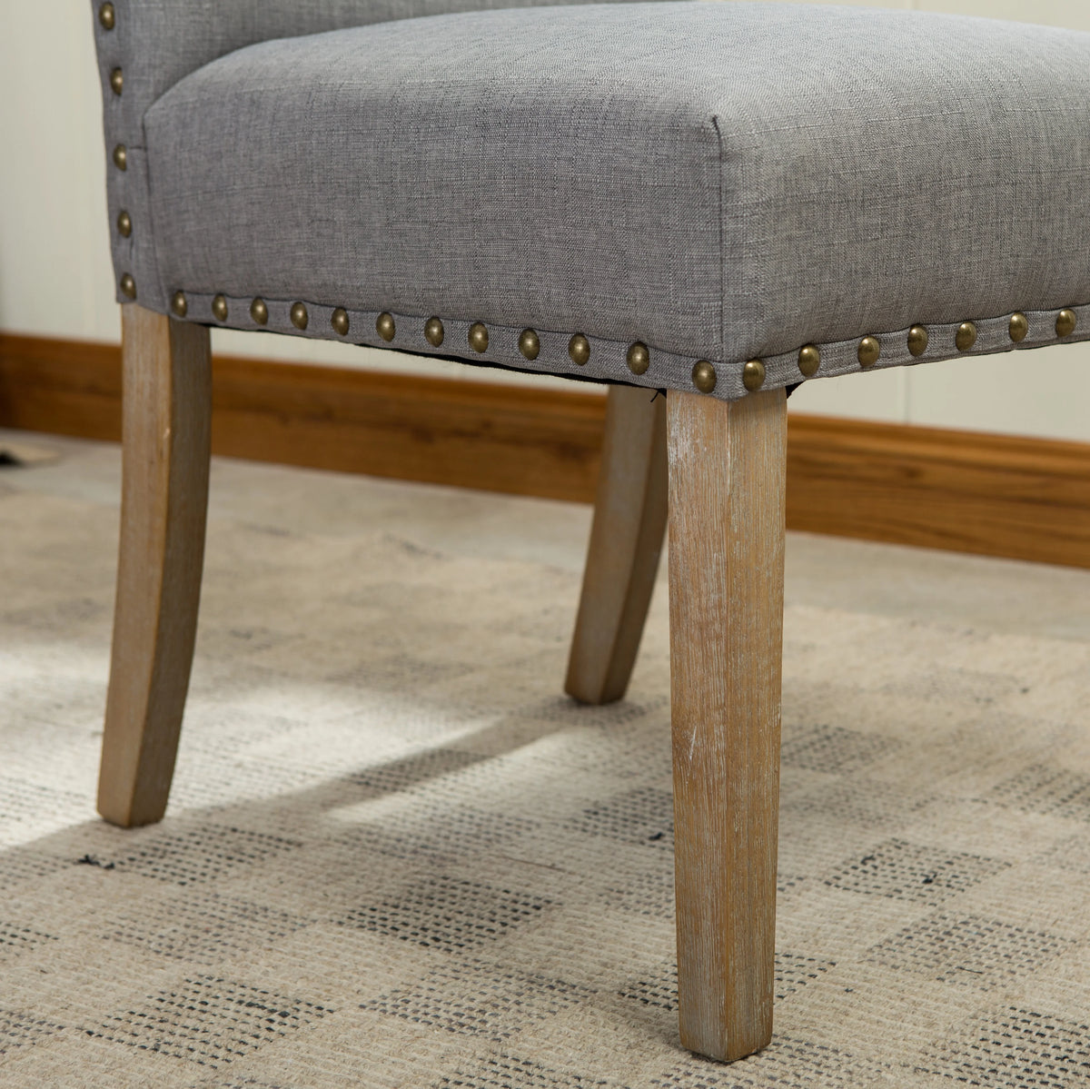 Tan Fabric Parson Chair Set of 2 Z700549