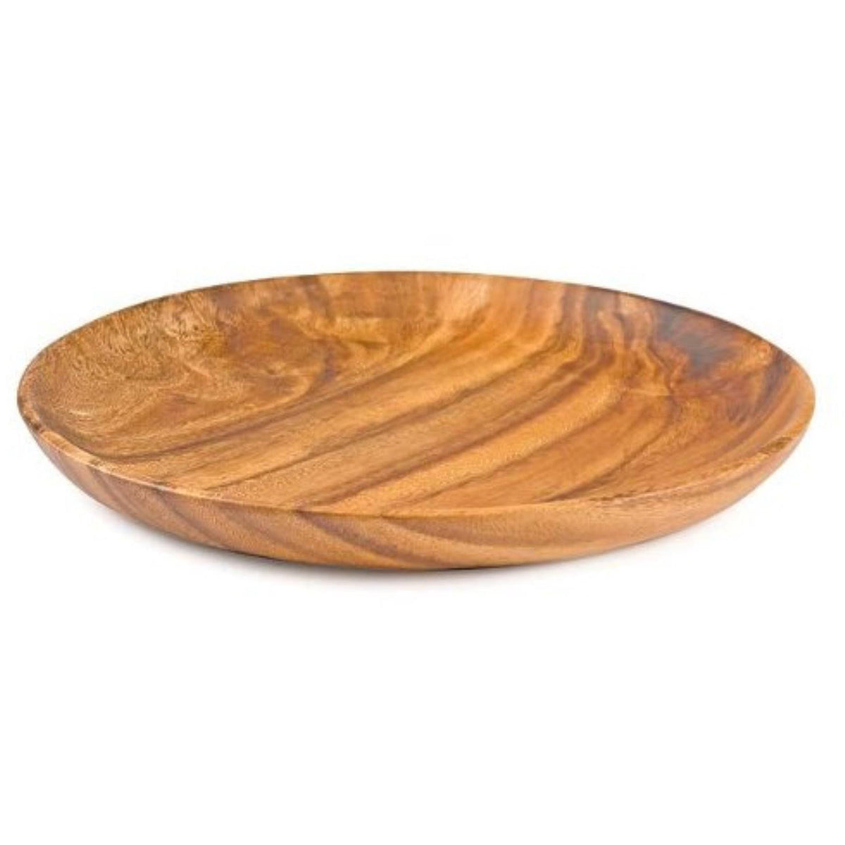 Acacia Wood Round Plate Set of 8 B122695