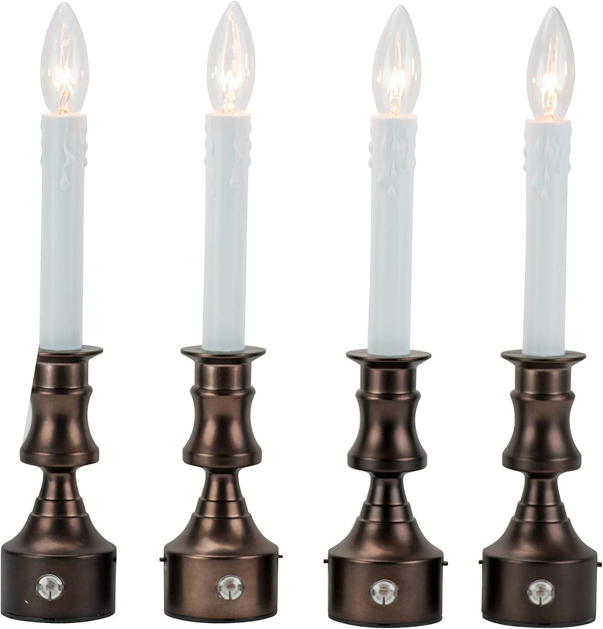 Set of 4 Bronze Flameless Window Candles with Timer A8261