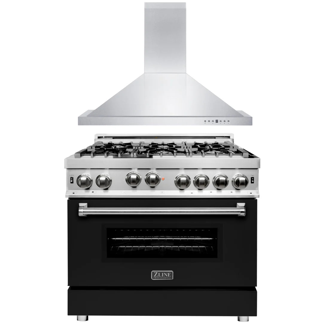 36 in. Gas Range and Range Hood Appliance Package G3995
