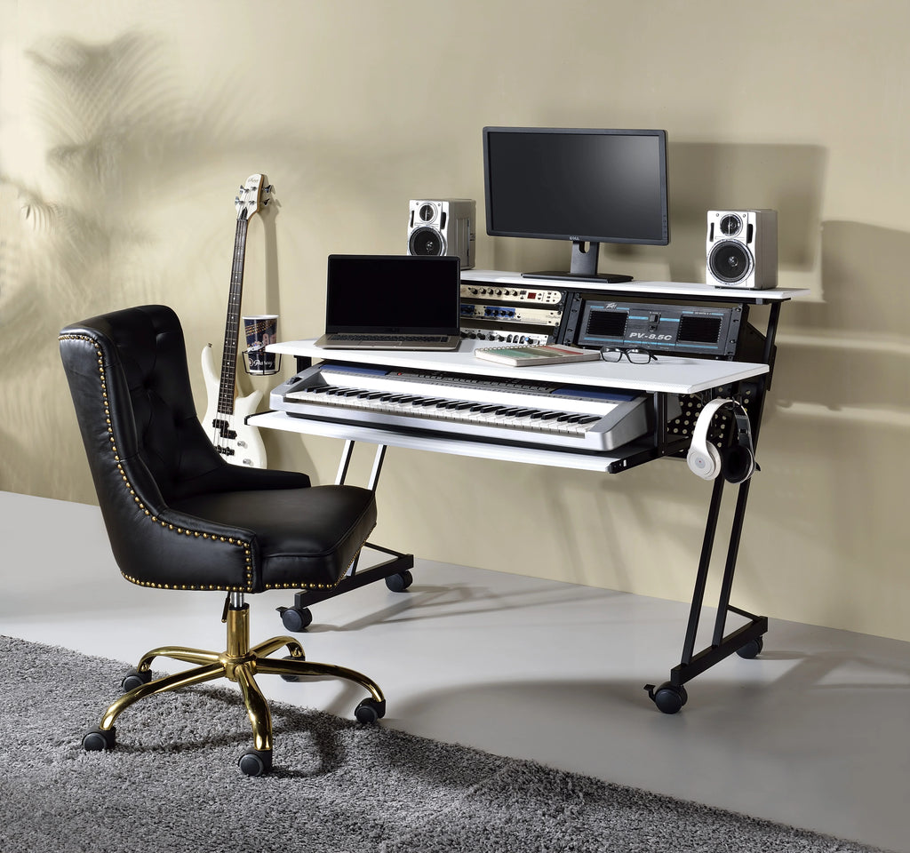 White & Black Computer Desk E57947