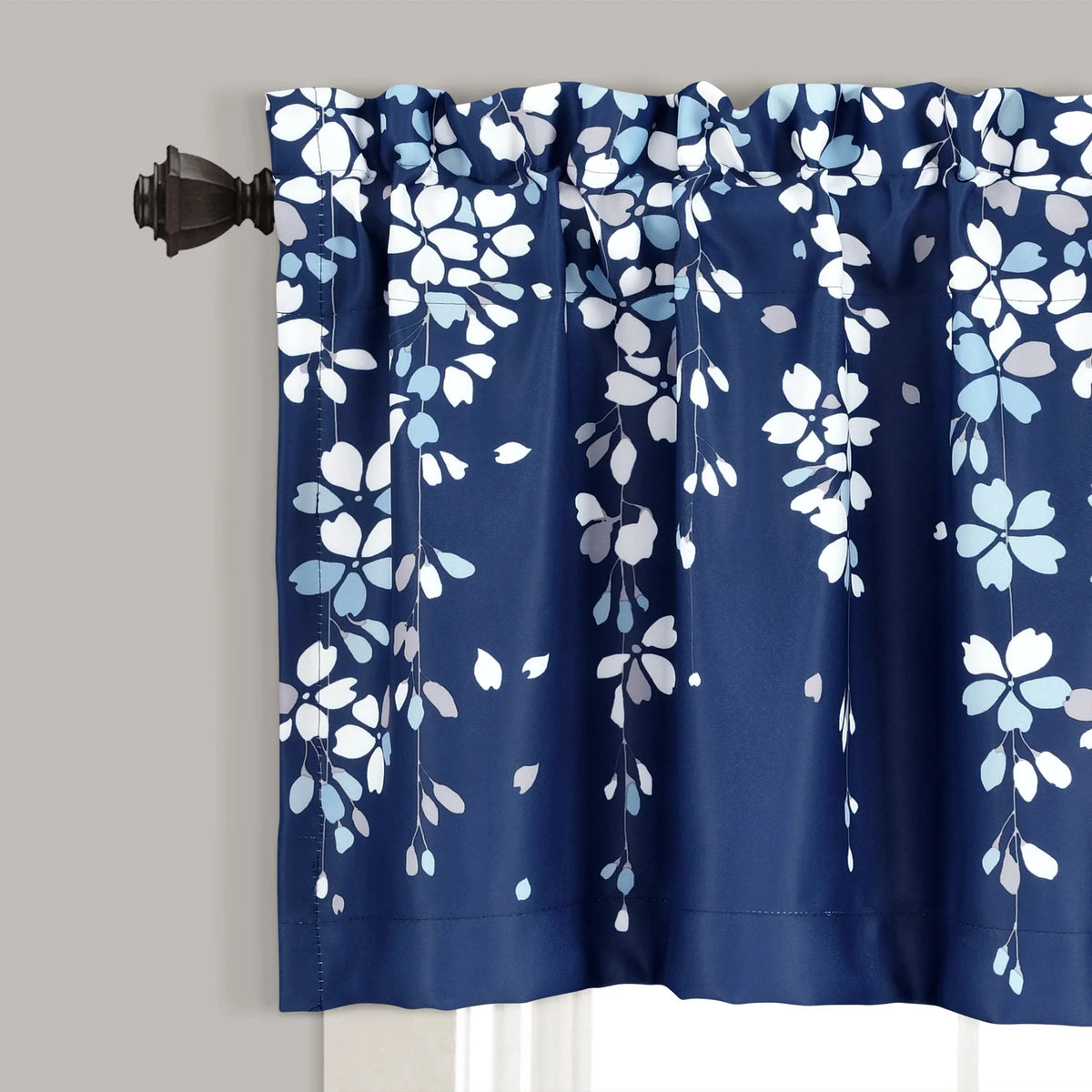 Floral Yellow Polyester Room Darkening Valance A99580