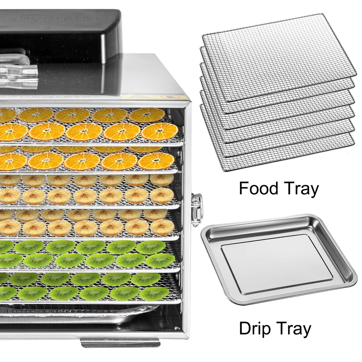 Stainless Steel 6 Trays Digital Food Dehydrator K136