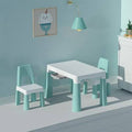 3 Piece Kids Play Table and Chair Set Green Y347986
