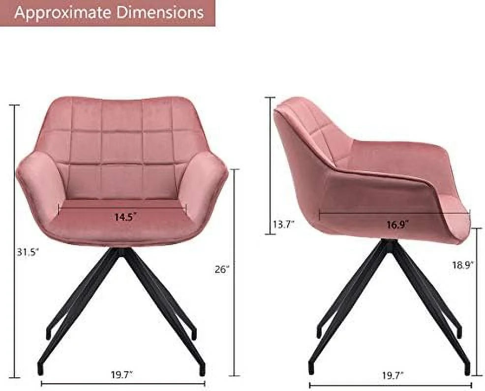 Pink Velvet Accent Dining Arm Chair Z22203