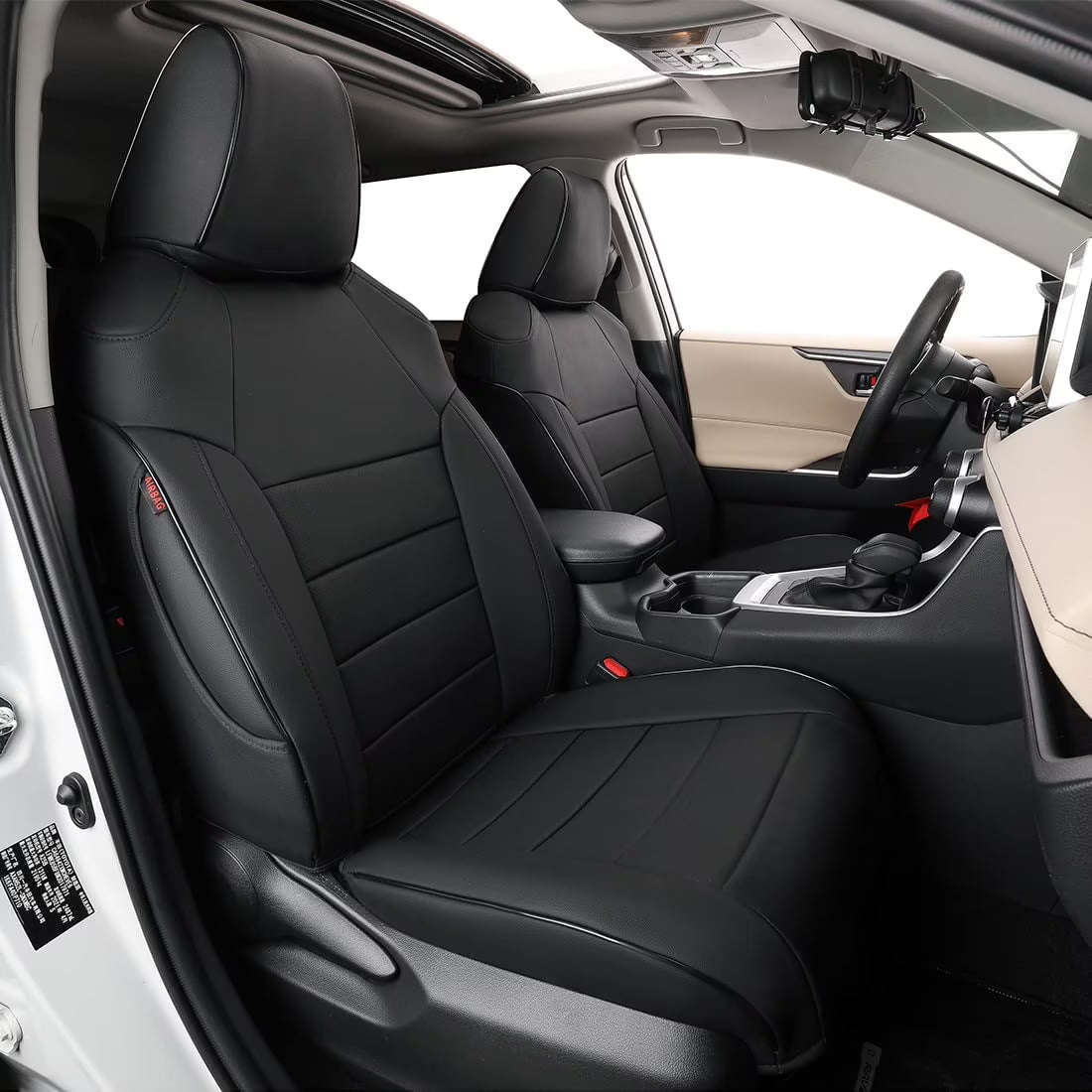 Black Leather Full Set Car Seat Covers for Toyota Corolla Cross 2021 2022 2023 2024 N95379