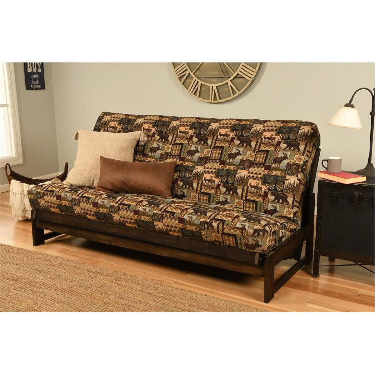 Fabric Full Size Futon Cover in Multi-Color Print J229