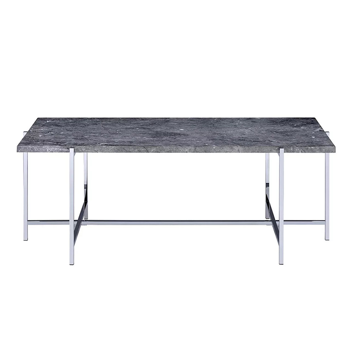 Marble Top Coffee Table with Trestle Base P2589