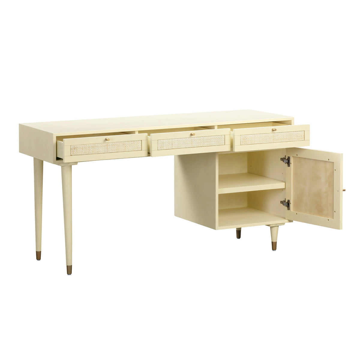 3-Drawer Wooden Desk with Cabinet I910
